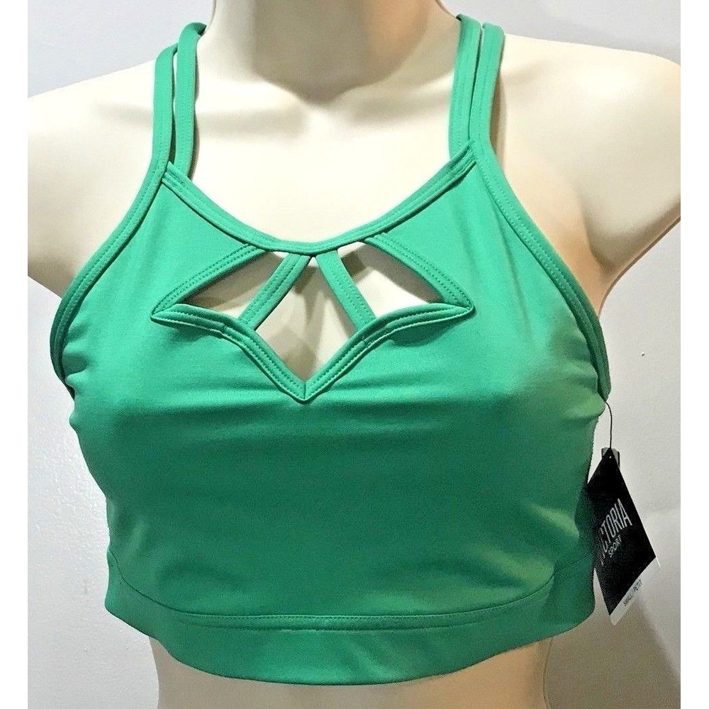 Victoria's Secret The Show-Off High Neck Sports Bra Small Green Small